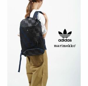 定価7370円 美品adidas マリメッコ バックパック 防水 リュック 黒 濃紺 迷彩 お買い物 旅行 移動 通勤 通学 マルチスポーツ ノートPC 出張