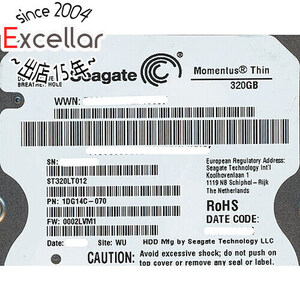 【中古】SEAGATE ノート用HDD 2.5inch ST320LT012 320GB 7mm 8000～9000時間以内 [管理:1050023411]