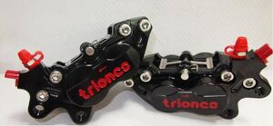 Triones A40 CNC P4 全CNC切削加工 [40mm ピッチ対応-（FR6，Brembo 40mm)] ラジアルマウント 4 ピストンキャリパー (黒-左) 新品 台湾製品