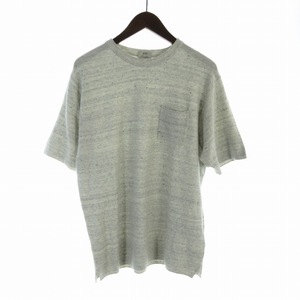 シップス SHIPS LINIFICIO T-BRID LNN KNIT TEE Tシャツ カットソー 麻 リネン混 クルーネック 半袖 L グレー 116-01-0607 /RO