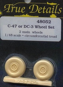 TD 1/48 アメリカ軍 C-47 / 全日空 DC-3 用 Wheel Set レジン製 自重変形タイヤ 車輪 True Details 48052 ③