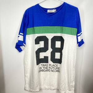 WA53【2003】RAGOUT Tシャツ ナンバー28 LLサイズ スポーツ 厚手 Vネック 18T181AT【220102000096】