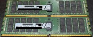 SAMSUNG PC4-2400T DDR4 19200 32GB 2Rx4 2枚セット 64GB Registered RDIMM ECC