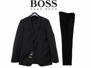 19万新品◆52L=L◆BOSS ヒューゴボス SLIM FIT ヴァージンウールスーツ 黒『Huge6_Genius5』1円