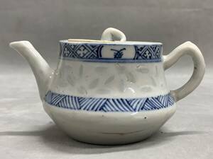 5＃B/4464　蛍手 急須 煎茶 ほたる 煎茶道具 中国 茶器 中国景徳鎮 茶碗 茶壷 茶杯 唐物 中国美術　60サイズ