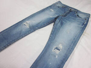 送料無料!!　JAPAN BLUE JEANS　ジャパンブルー　淡色　ダメージ加工　SUN SET　ストレッチ　デニム　ジーンズ　M　W約81CM　日本製　児島