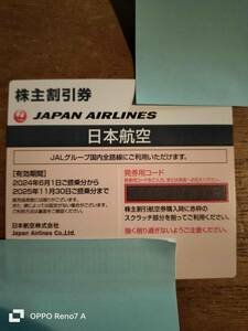 JAL 株主優待券　1枚　2025年11月30日まで (普通郵便送料無料）