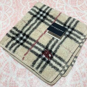 【人気柄】新品/BURBERRY/タオルハンカチ/正規品/バーバリー/綿100%/未使用/即決/匿名発送/ノバチェック/ハンドタオル/ベージュ/タグ付き