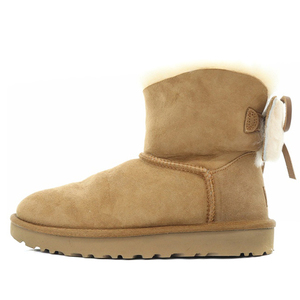 アグ オーストラリア UGG australia クラシック ダブル ボウ ミニ CLASSIC DOUBLE BOW MINI ショートブーツ ロゴ 22cm 茶色 ブラウン 11036