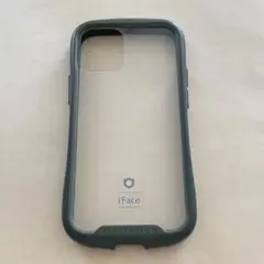 iFace iPhone12miniクリアケース強化ガラス　カーキ