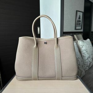 HERMES ガーデンパーティTPM エトゥープ トワルオフィシェ トートバッグ