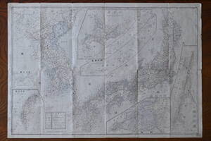 【明治44年】80cm超え！戦前の古い大きなカラー日本地図・朝鮮・樺太・満州・台湾