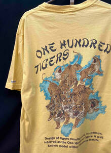 SUN SURF TIGER PRINT TEE 東洋エンタープライズ サンサーフ 虎 タイガー バック プリント Tシャツ L 黄 イエロー