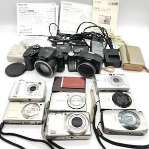 【Y-32】 通電確認品あり　デジタルカメラ　10台おまとめ　FUJIFILM FINEPIX　Canon PowerShot IXY　SONY Cyber-shot　CASIO　現状品