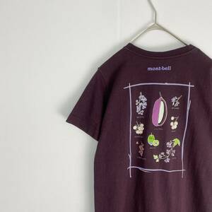 モンベル　Tシャツ　mont＆#8226;bell 　ペアスキンコット　木の実シリーズ　紫