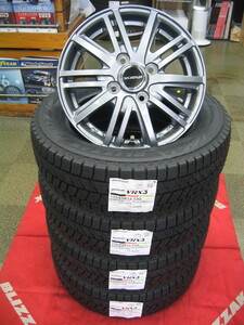 ブリヂストン スタッドレス タイヤ VRX3 155/65R13 155/65-13 ＆ アルミホイール 新品 4本 税込み 即納OK 送料無料 ライフ、アルト、ミラ