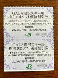 GARA湯沢スキー場　リフト優待割引券 2枚セット ★ ガーラ湯沢 ★ JR東日本株主優待