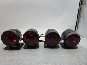 SE3P マツダ RX-8 RX8 AUTO GAUGE 4連メーター タコメーター 水温 油圧 電圧 油温 センサー2個付 中古 ☆061031ｒｓ 