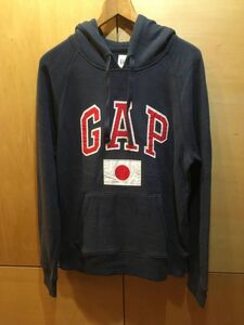 GAP ロゴ スウェット パーカー 日本 国旗 日の丸 ネイビー メンズ S