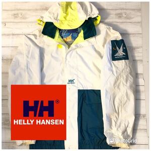 ヘリーハンセン　Helly Hansen ポルトガル製　S 裏総柄プリント　ツートーン　ナイロン　セーリングジャケット　マリンジャケット　