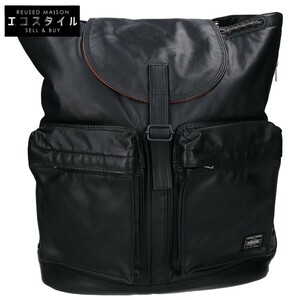 新品同様 PORTER ポーター 383-04891 TANKER LEATHER RUCKSACK タンカー レザー リュックサック リュック・デイパック ブラック