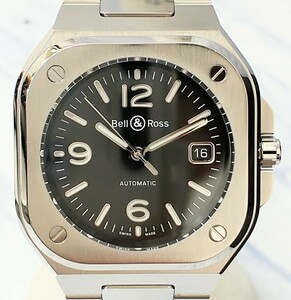 ベル＆ロス BR05 BLACK STEEL BR05A-BL-ST 1104652 メンズ 腕時計 箱付き 自動巻き 黒文字盤 デイト 3針