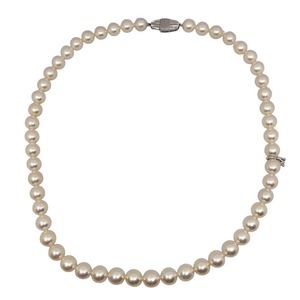 ミキモト MIKIMOTO Mチャーム・ネックレス K18/SV ジュエリー 中古