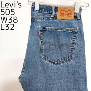 リーバイス505 Levis W38 ダークブルーデニム 青 パンツ 8589