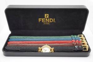 稼動品 フェンディ FENDI 640L 5本替えベルト カメレオン クオーツ ホワイト文字盤 レディース腕時計 スイス製