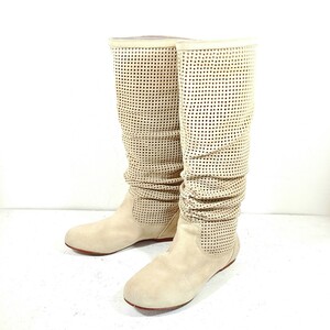 RB2LL UGG australia アグオーストラリア ABILENE BOOTS S/N 1947 ロングブーツ スエード ベージュ レディース 23cm レザーブーツ