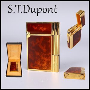 【吉】ZC539 デュポン 【S.T.Dupont】 ガスライター 高5.6㎝／共箱付 未使用近い 極美品Y！