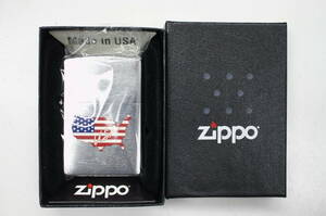 極美品◇ZIPPO ジッポ USA アメリカ国旗 1996年製造 シルバー色 オイルライター 動作確認済（50135-4）