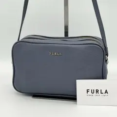 【良品】FURLA LILLI カメラバッグ ショルダーバッグ ブルー