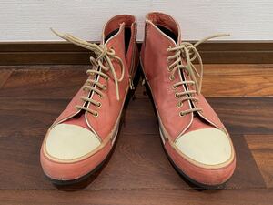 ★ alfredoBANNISTER アルフレッドバニスター レザースニーカー ハイカット サイドジップ ピンク size44 28cm 超美品