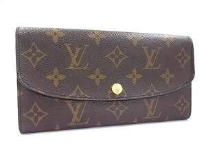 1円 LOUIS VUITTON ルイヴィトン M60698 モノグラム ポルトフォイユ エミリー 二つ折り 長財布 ウォレット 札入れ ブラウン系 FE6995