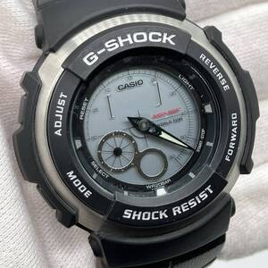 ジャンク 【電池交換済み不動】CASIO G-SHOCK G-301BR クォーツ アナデジ シルバーカラー カシオ