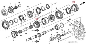 ホンダ純正　S2000　AP1　5速、6速ギア　メインシャフト 23591-PCY-010 23581-PCY-000