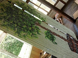 珠暖簾 玉のれん/86cm×146cm/植物/昭和レトロ