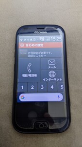 D5148 docomo SIMフリー らくらくスマートフォン F-42A FUJITSU 4G 簡易確認＆簡易清掃＆初期化OK 判定○ WebにてSIMロック解除手続受付済