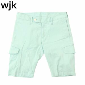 wjk ダブルジェイケイ 春夏 麻 リネン＆コットン★ ストレッチ カーゴ ショート パンツ Sz.L　メンズ　A4B02513_5#P