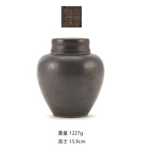 【夢工房】古錫 煎茶 茶壷 重量1227g 高さ15.9cm　BE-006