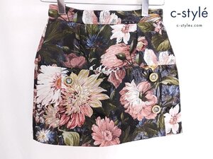 Q157a [人気] DOLCE & GABBANA ドルチェ＆ガッバーナ スカート 6 ブラック系 花柄 キッズ 女の子 | ボトムス Q