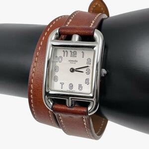 ◎マルジェラ期◎エルメス ケープコッド ドゥブルトゥール 腕時計 レザー 2連 HERMES cape cod スモールPM 31mm 二重巻き CC1.210