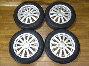 ダイハツ純正 4.5J-14 off+45 pcd100/4H ヨコハマ BluEarth 155/65R14 14インチアルミホイール+タイヤ付き４本 ミラ/ムーヴ/タント