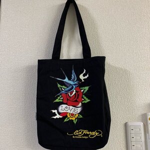 Ed Hardy エドハーディー トートバッグ ブラック ローズ