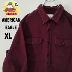 usa古着 AMERICAN EAGLE　ヘビーネルシャツ　XL　ワインレッド