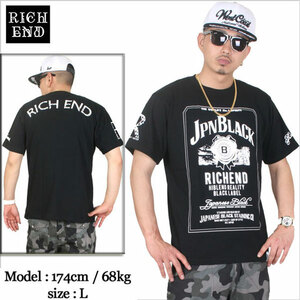 RICHEND/リッチエンド Ｔシャツ 【JB】 ブラックｘホワイト（Sサイズ） アメージング 服 モノトーン 白黒 ストリート ヒップホップ 衣装