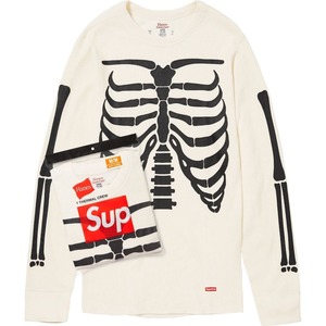 M Supreme Hanes Bones Thermal Crew White 24FW シュプリーム ヘインズ ボーンズ サーマル クルー ホワイト 骨