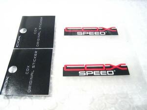 COX-SPEED コックス・スピード ロゴステッカー/ブラックxレッド 2PCS【コックス製】新品/VW＆AUDI/①