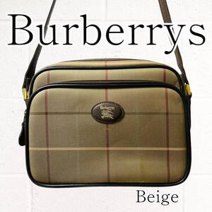 【美品】Burberrys(バーバリーズ)ショルダーバッグ チェック スクエア型